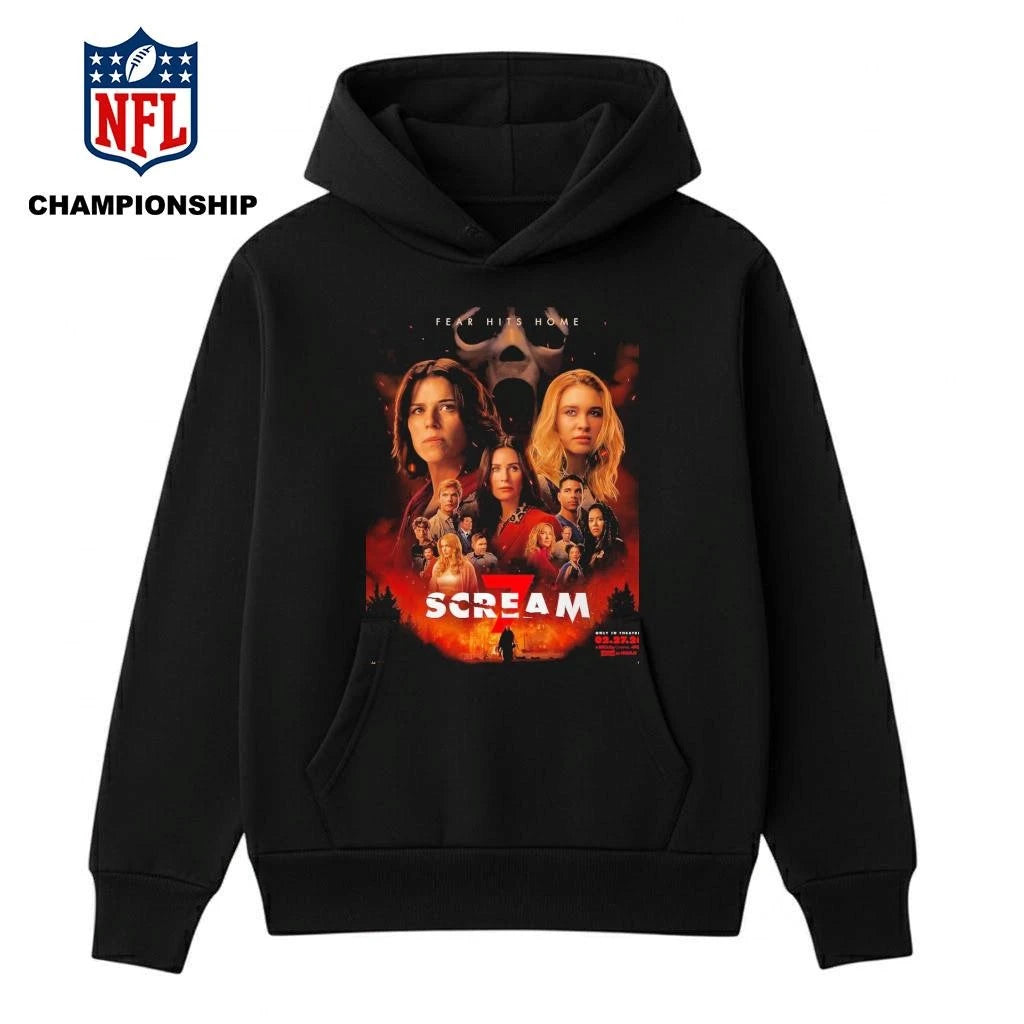 Scream 7 Official Poster Only In Theatres On February 27 2026 Fear Hits Home Shirt