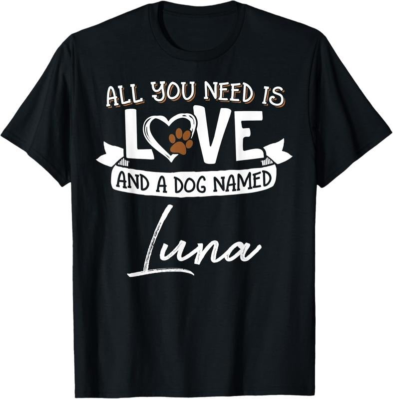 shirts Cute Dog Named Luna Design for Women and Men T-Shirt Hoodie, Sweatshirt | HypeDripTees.com