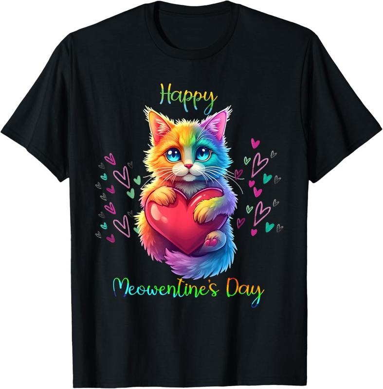 shirts Happy Meowentines Day Cute Valentines Day Cat Lover Girls T-Shirt Hoodie, Sweatshirt | HypeDripTees.com