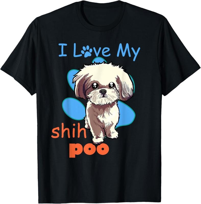 shirts I Love My Shih Poo Shirt Best Dog Lover Paw Print Christmas T-Shirt Hoodie, Sweatshirt | HypeDripTees.com