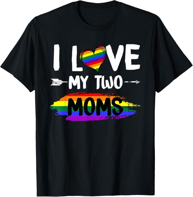 shirts I Love My Two Moms Lesbian Tshirt LGBT Pride Gifts for Kids T-Shirt Hoodie, Sweatshirt | HypeDripTees.com