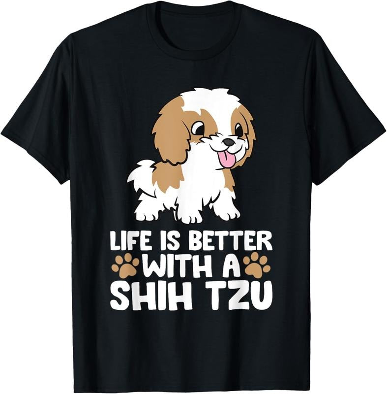 shirts Life Is Better With A Shih Tzu Cute Shih Tzu Dog T-Shirt Hoodie, Sweatshirt | HypeDripTees.com