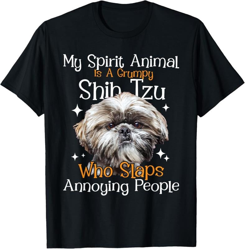 shirts My Spirit Animal Is A Grumpy Shih Tzu - Dog Breeder Animals T-Shirt Hoodie, Sweatshirt | HypeDripTees.com