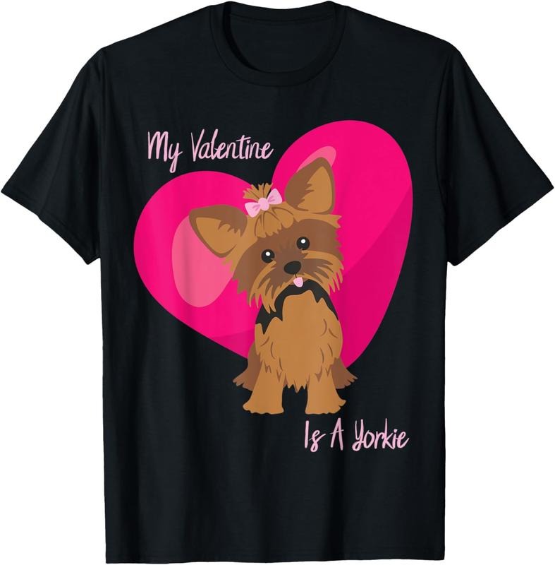 shirts My Valentine Is A Yorkie Yorkshire Terrier Heart T-Shirt Hoodie, Sweatshirt | HypeDripTees.com