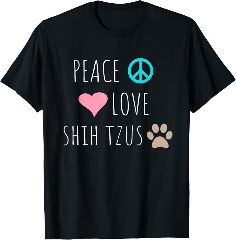 shirts Peace Love Shih Tzu's Cute Dog Puppy Pet Lover T-Shirt Hoodie, Sweatshirt | HypeDripTees.com