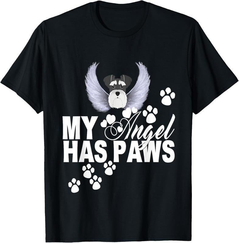 shirts Schnauzer Dog Shirt My Angel Has Paws Love Memorial Mom Dad T-Shirt Hoodie, Sweatshirt | HypeDripTees.com