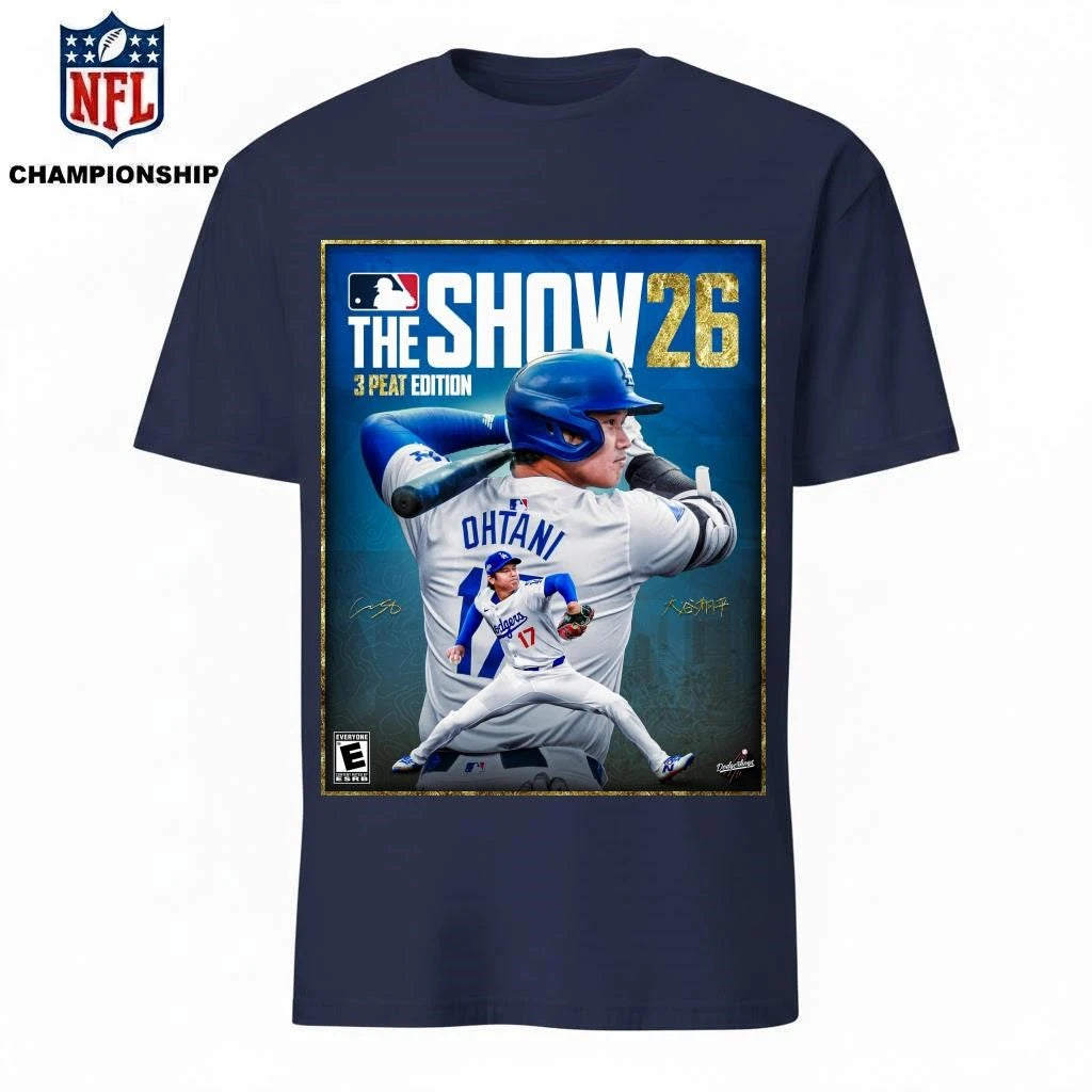 Shohei Ohtani MLB The Show 26 3 Peat Edition Cover Art Poster Los Angeles Dodgers Baseball 2026 Game Artwork Shirt