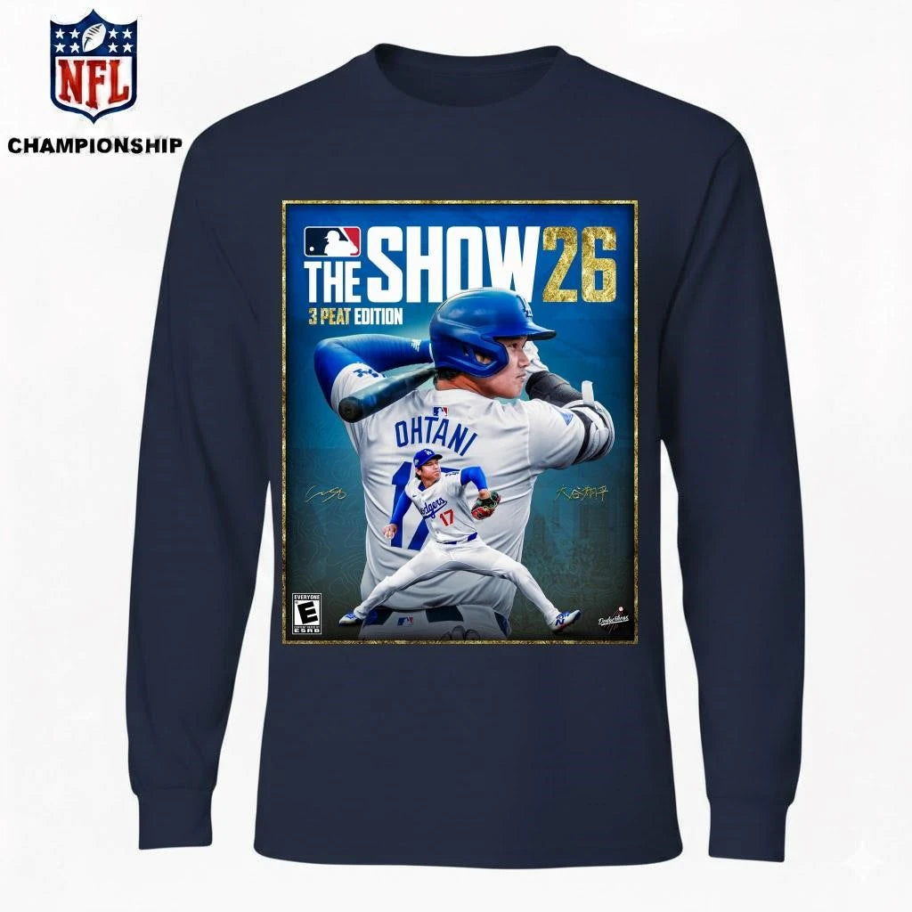 Shohei Ohtani MLB The Show 26 3 Peat Edition Cover Art Poster Los Angeles Dodgers Baseball 2026 Game Artwork Shirt