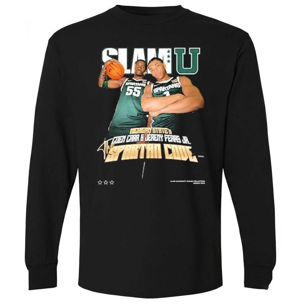 SLAMU Michigan State Spartans Coen Carr And Jeremy Fears Jr The Spartan Code Magazine Cover Shirt