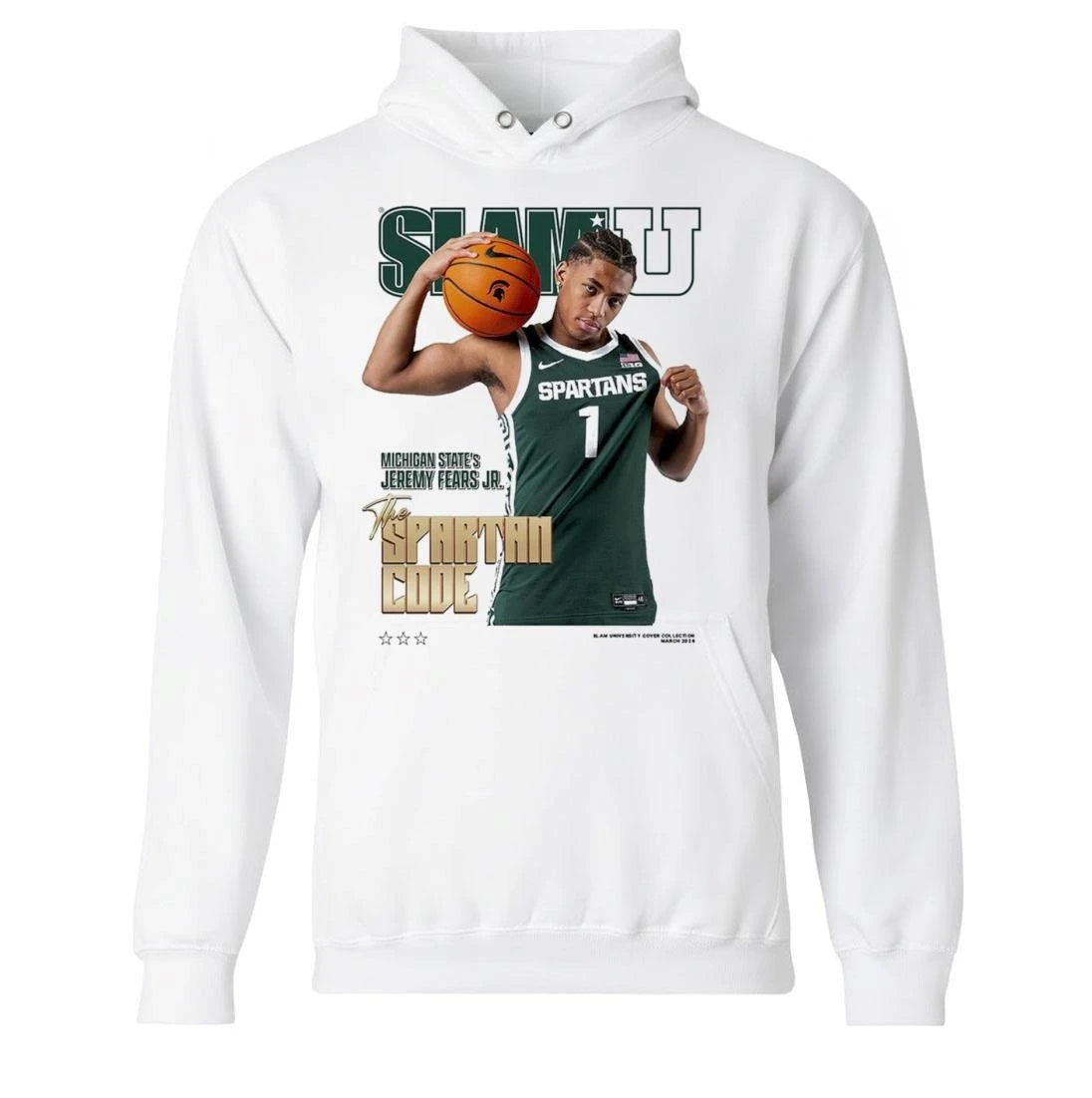 SLAMU Michigan State Spartans Jeremy Fears Jr The Spartan Code Magazine Cover Shirt
