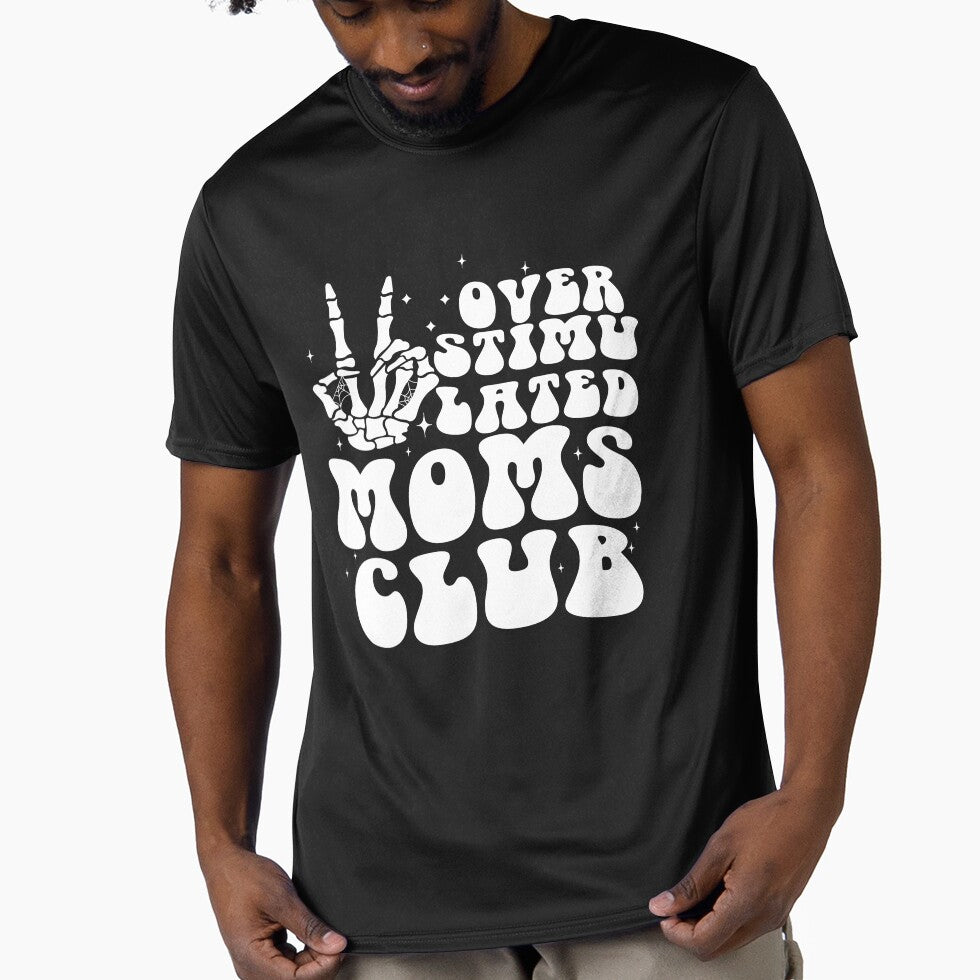 Groovy Overstimulated Moms Club Funny Retro Skeleton Hand by Nocturnal-Vines