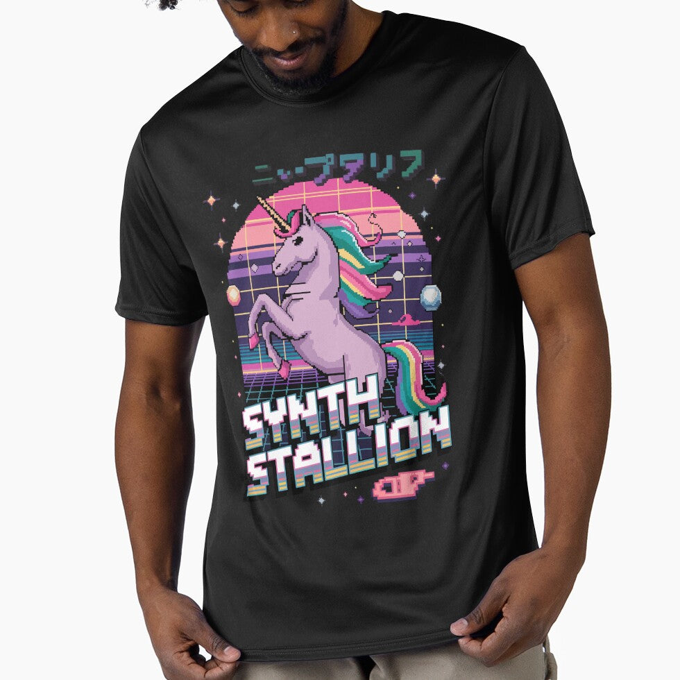 Synth Stallion – Retro Unicorn Pixel Art by NaturePixel