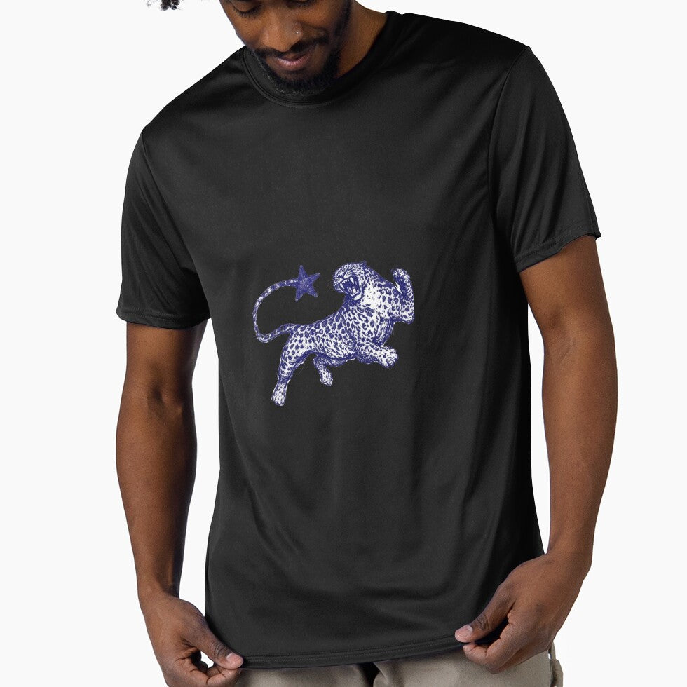 LEAP FOR THE STARS ~Leaping Leopard Ballpoint Sketch | Wild Big Cat Ink Illustration by bipsybutton