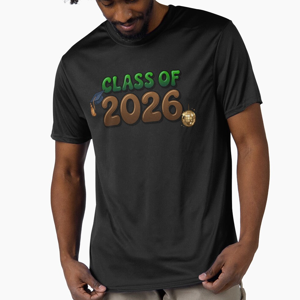 Class of 2026 Graduation Party Disco Ball Graduation Cap Art by PixelWaveBD
