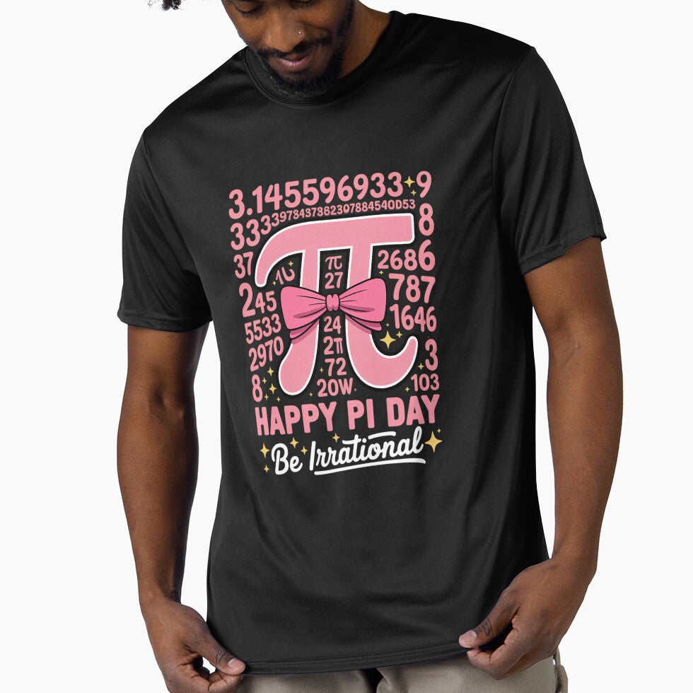 Happy Pi Day Be Irrational Girls Bow Math Teacher Women Pi by SIGORDESIGN
