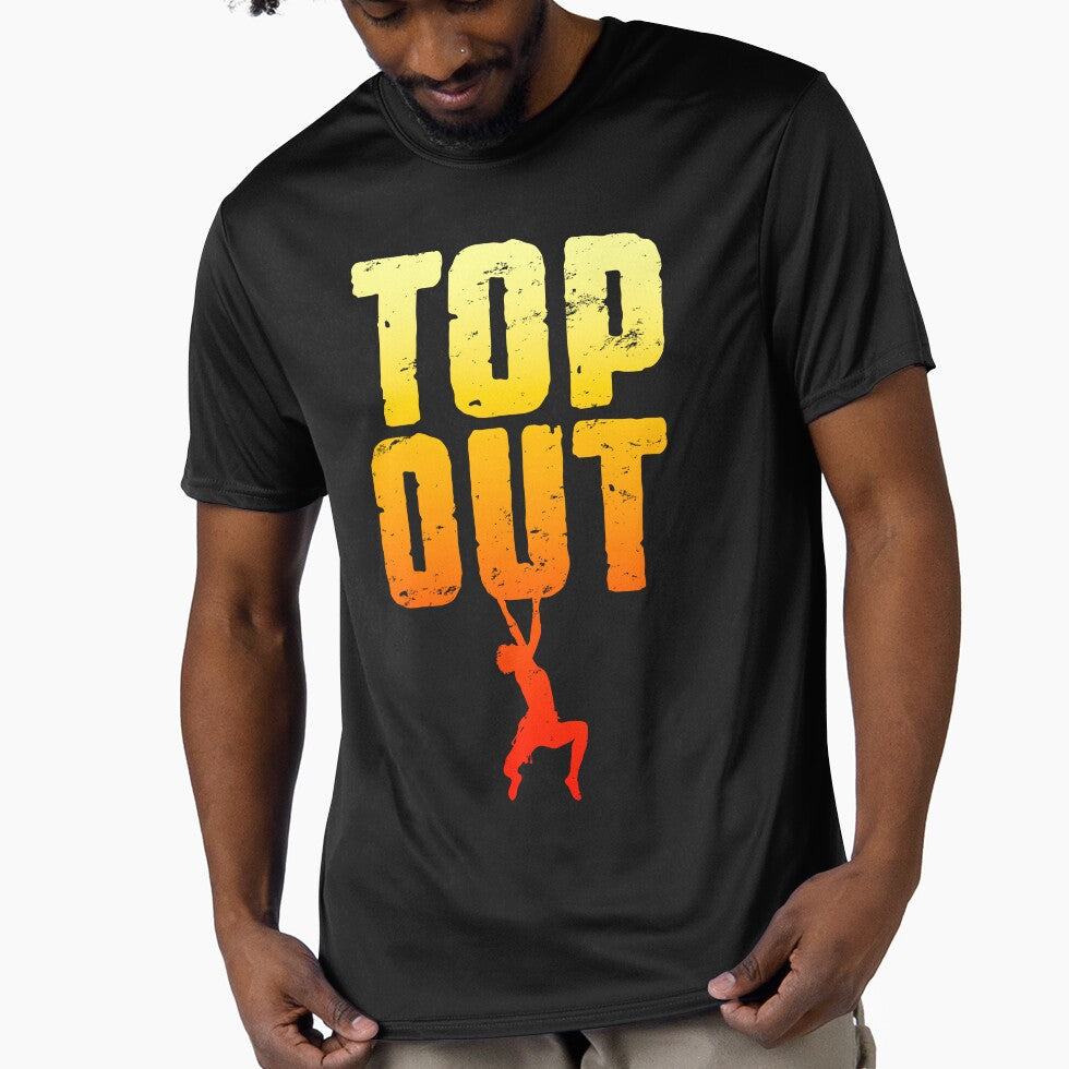 Top Out Rock Climbing Bouldering Funny Climber Boy by GrandeDuc