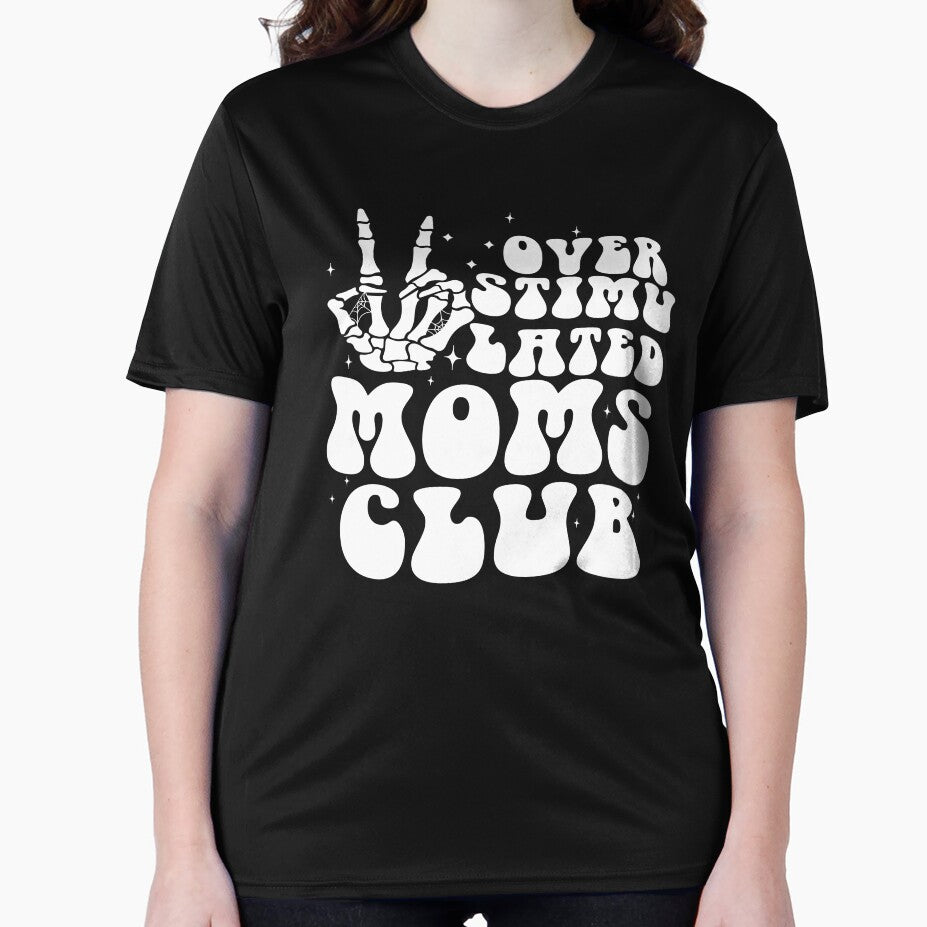 Groovy Overstimulated Moms Club Funny Retro Skeleton Hand by Nocturnal-Vines