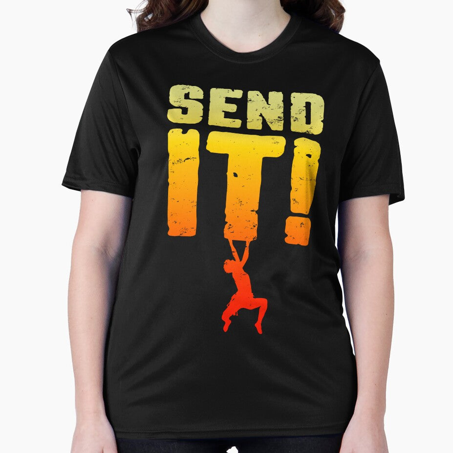 Send It Rock Climbing Bouldering Funny Climber Boy by GrandeDuc