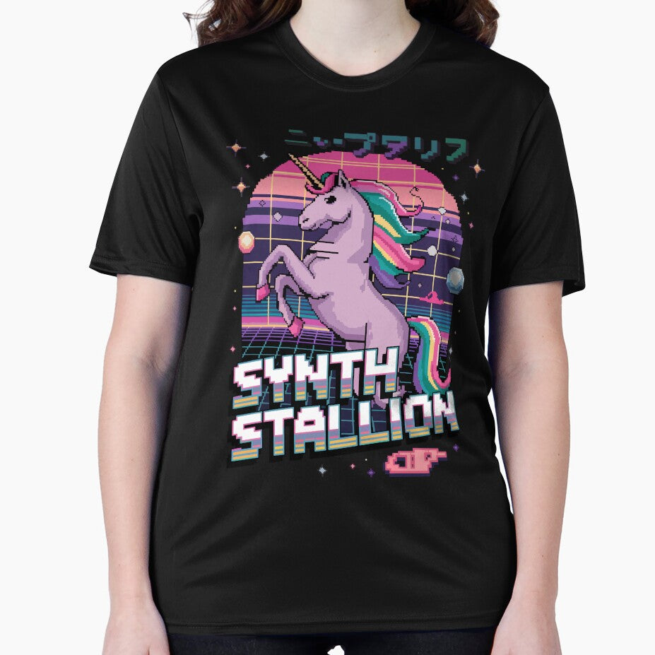 Synth Stallion – Retro Unicorn Pixel Art by NaturePixel