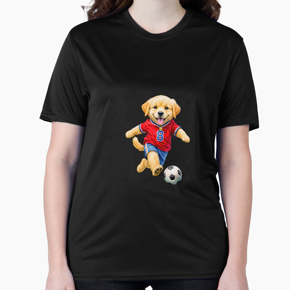 Golden retriever play soccer by Kedspicedesign
