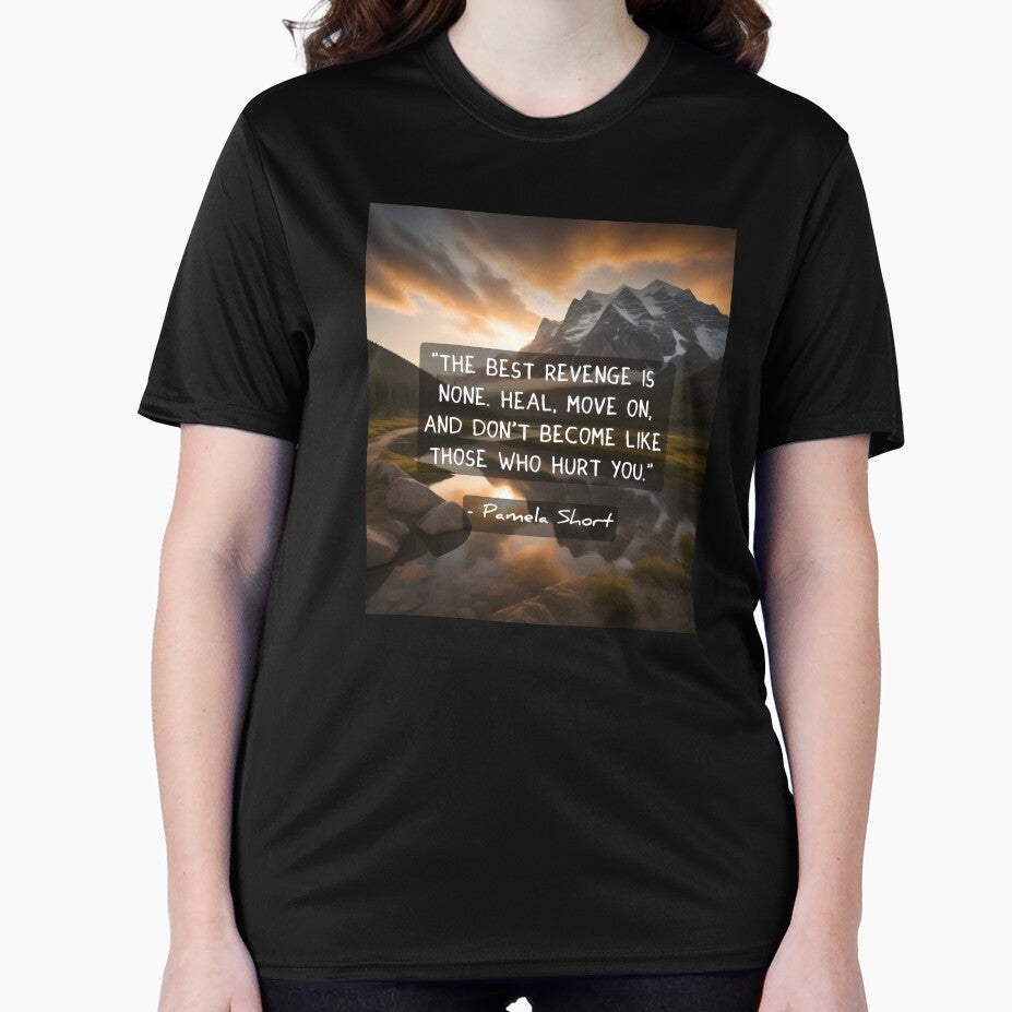 THE BEST REVENGE IS NONE | Inspirational Mountain Landscape Art | Healing & Growth Wisdom Quote Graphic by SergioMiklos