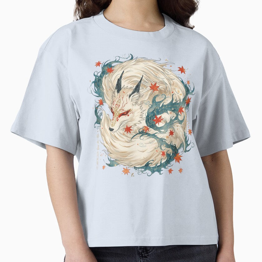 Legendary Kitsune Spirit - Japanese Folklore Autumn Art by auraai