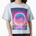 Vaporwave Sunset Glow: Retro 80s Synthwave Grid | Aesthetic Retrowave Planet Palms by VibranPalette