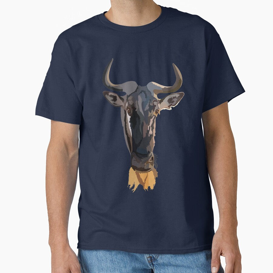 W is for Wildebeest,Wildebeest Artwork – Majestic African Ungulate Illustration and Savanna Wildlife Design by PrettylittlepastelUk