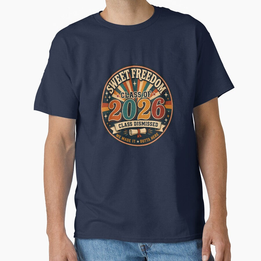 Class of 2026 Retro Senior Graduation Badge by Swanny's Custom T-shirt and Gift Designs