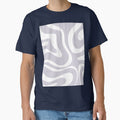Retro Modern Liquid Swirl Abstract Pattern Square in Light Lilac Purple and White by kierkegaard