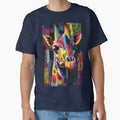 Bold Giraffe Spirit - Dynamic Multicolored Wildlife Artwork with Textured Background by OlfactoART Studio