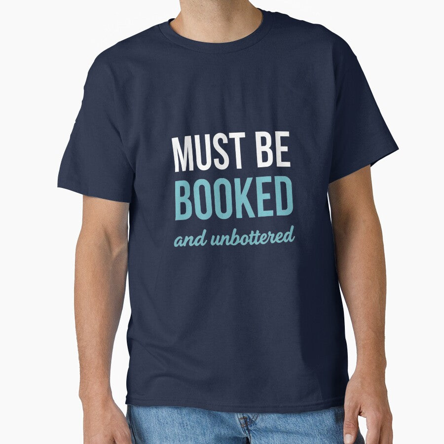 Must Be Booked and Unbothered | Cute Retro BookTok Typography Aesthetic by CloudyCatArt