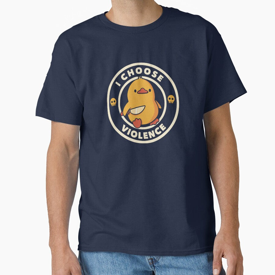 I Choose Violence Funny Duck With Knife Meme Sticker I by Tobe Fonseca®
