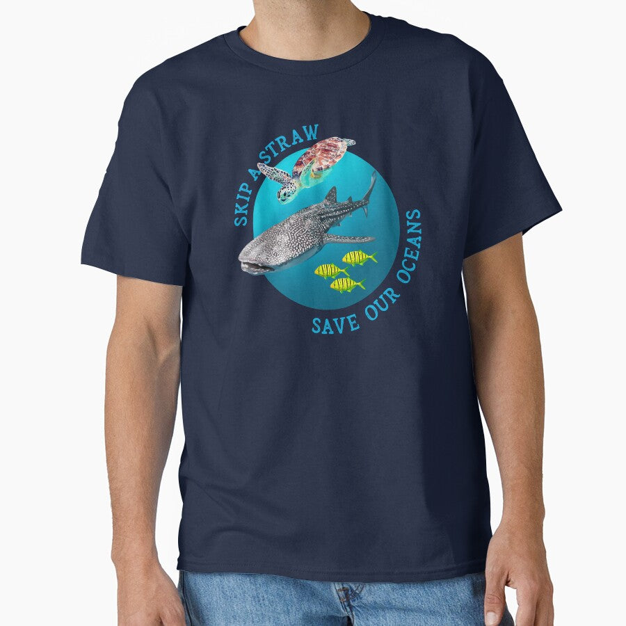 Skip A Straw Save Our Oceans Unisex Environment Awareness Gifts by KirstyNadineArt