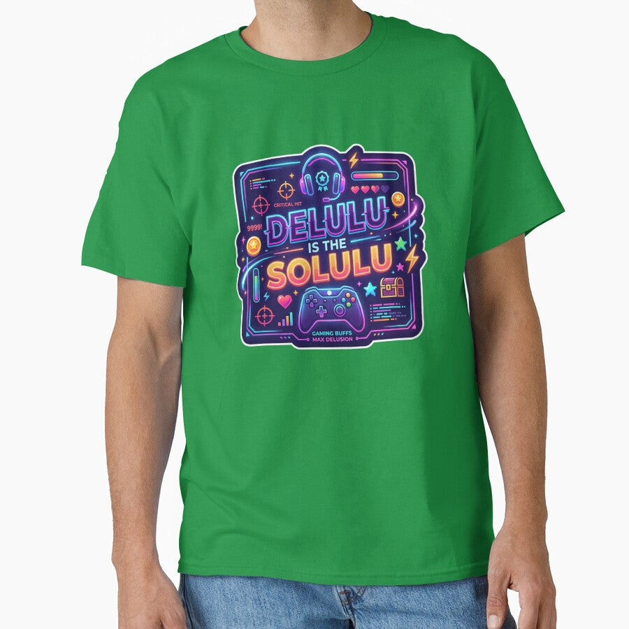 Delulu is the Solulu - Funny Neon Gamer Controller Aesthetic by LevelUpLad