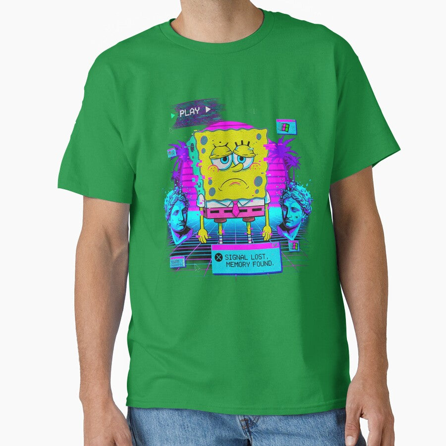 Neon Sad Sponge: VHS Vaporwave Memory by A E S T H E T A T A G