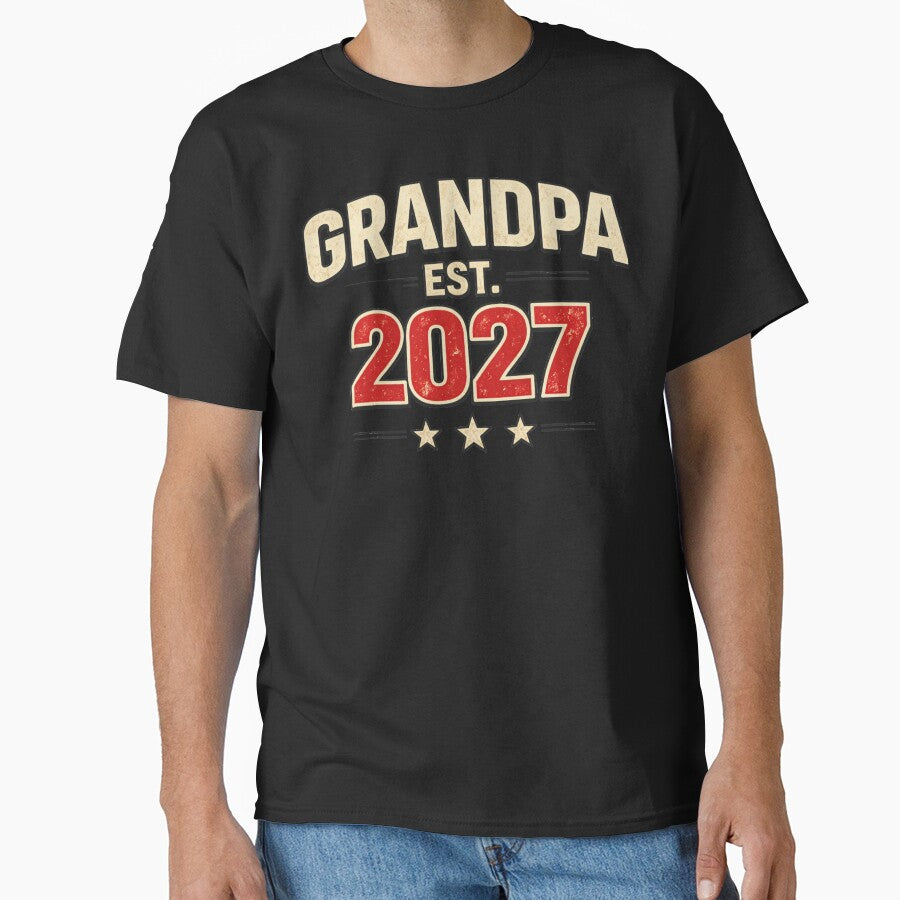 Grandpa EST 2027 Shirt – New Grandpa Gift 2027, First Time Grandpa Tee, Baby Announcement Grandpa Shirt by TKOprintdesigns