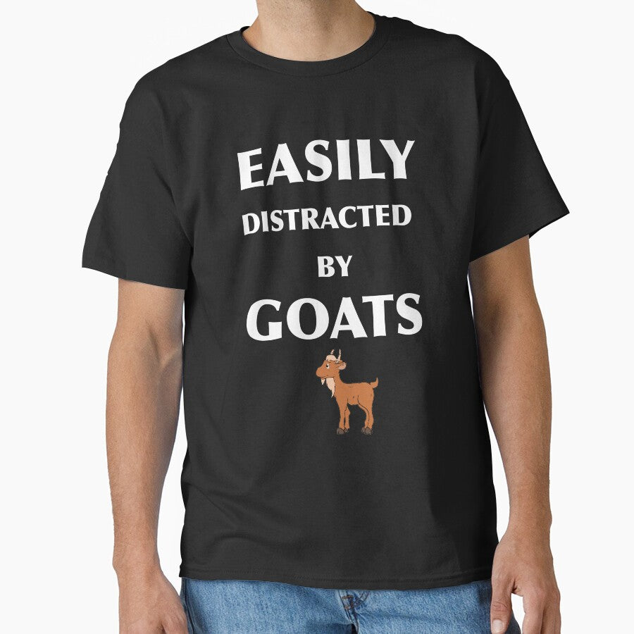 Easily Distracted By Goats Cute Goat Charm Goat Art Print Goat Life Goat Lover Gift by TeesByDesign