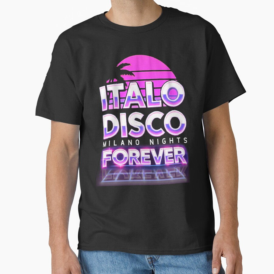 Italo Disco Forever Neon Retro 80s Synthwave Aesthetic by Graphroad