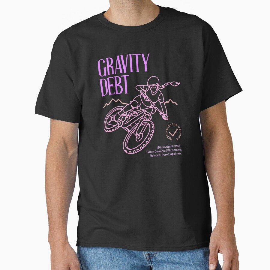 Gravity Debt Funny Mountain Biking Quote MTB Girl by LinaValearte