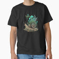 Glowing Mushroom Snail Mystical Forest Botanical Art by Ortsas