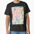 Smooth Contours Retro Modern Abstract Pattern Pastel Pink Blue Green Cream by kierkegaard