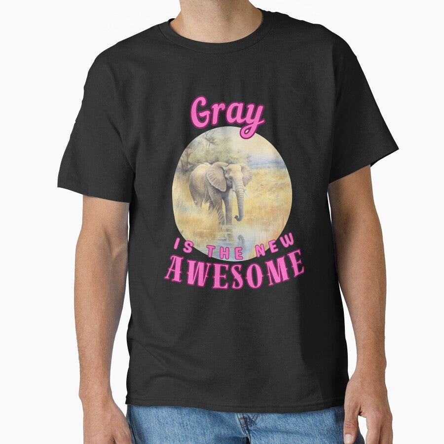 Gray Is the New Awesome. elephant saying by ElephantVibes