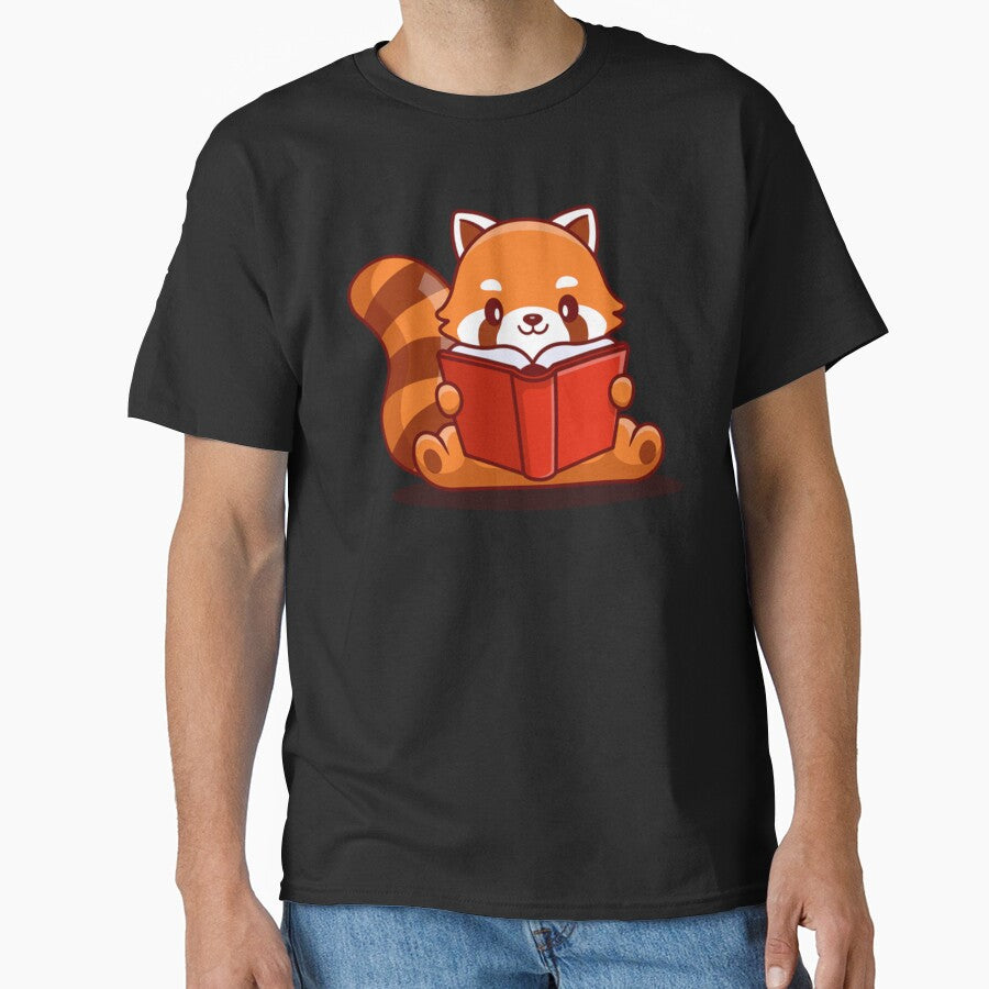 Cute Red Panda Reading Book by FraustoWilmer