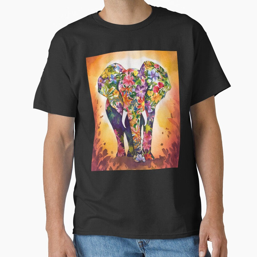 Elephant Portrait. abstract elephant, elephant silhouette, floral elephant by ElephantVibes