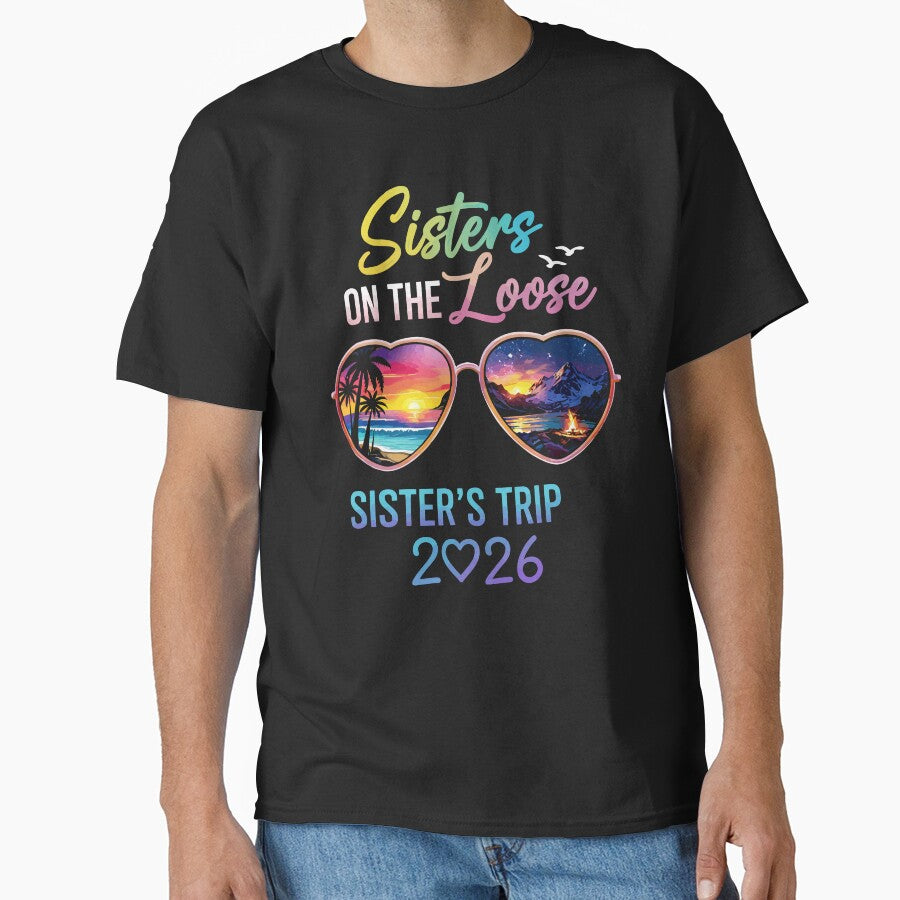 Sisters On The Loose Sister's Trip 2026 - Heart Sunglasses Art by BendyBeasts