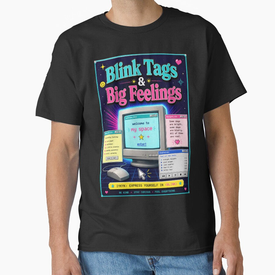 Blink Tags and Big Feelings Retro Web Poster by Sketchlegacy