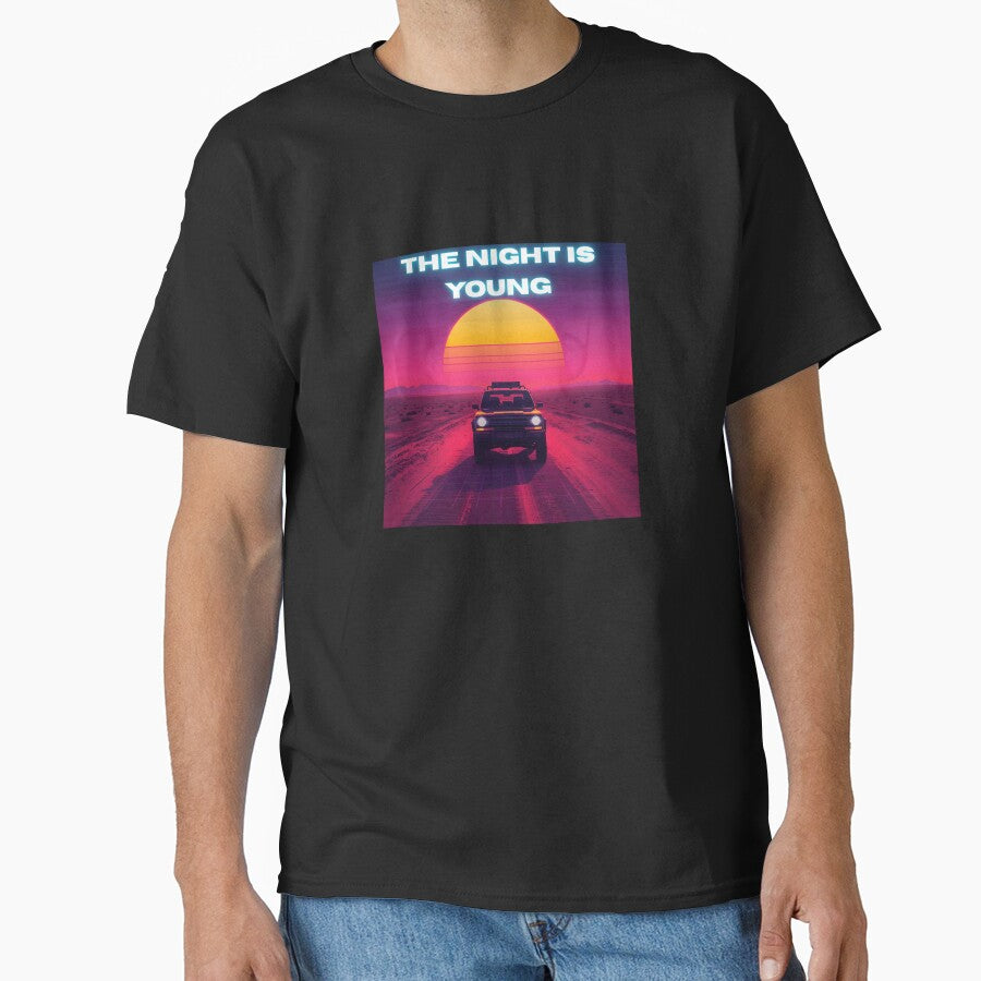 The Night Is Young - Retro 80s Synthwave Sunset Car by DOROTA-0909