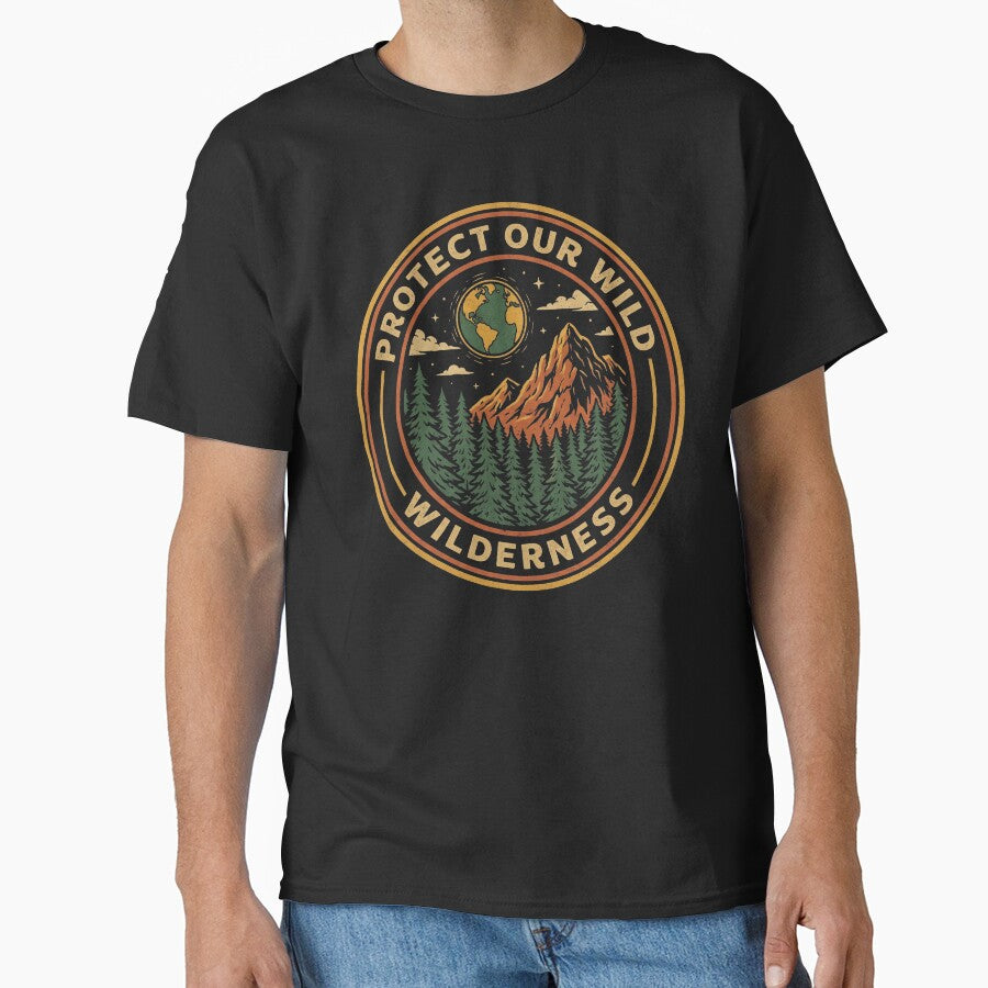 Protect Our Wild Wilderness Vintage Mountain Badge by TeNovaStudio