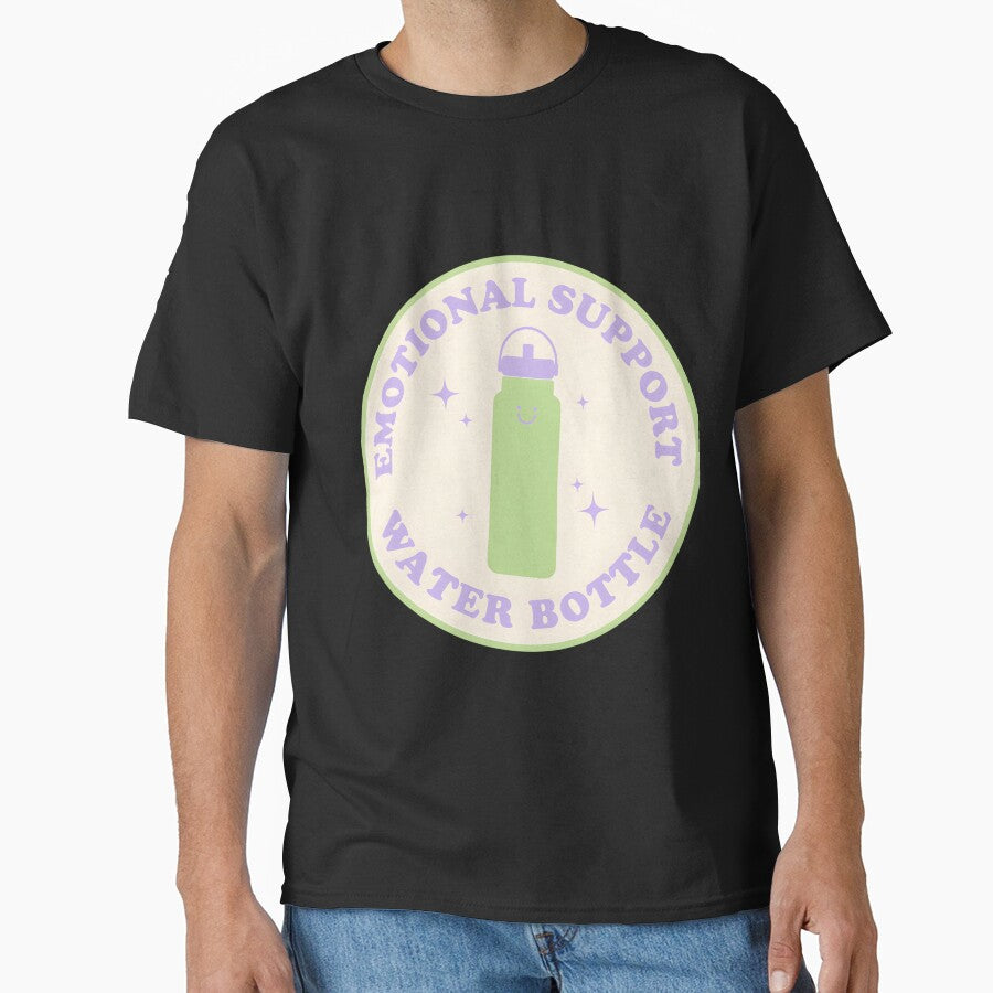 Emotional Support Water Bottle Green And Pink by KimberlyRGreene